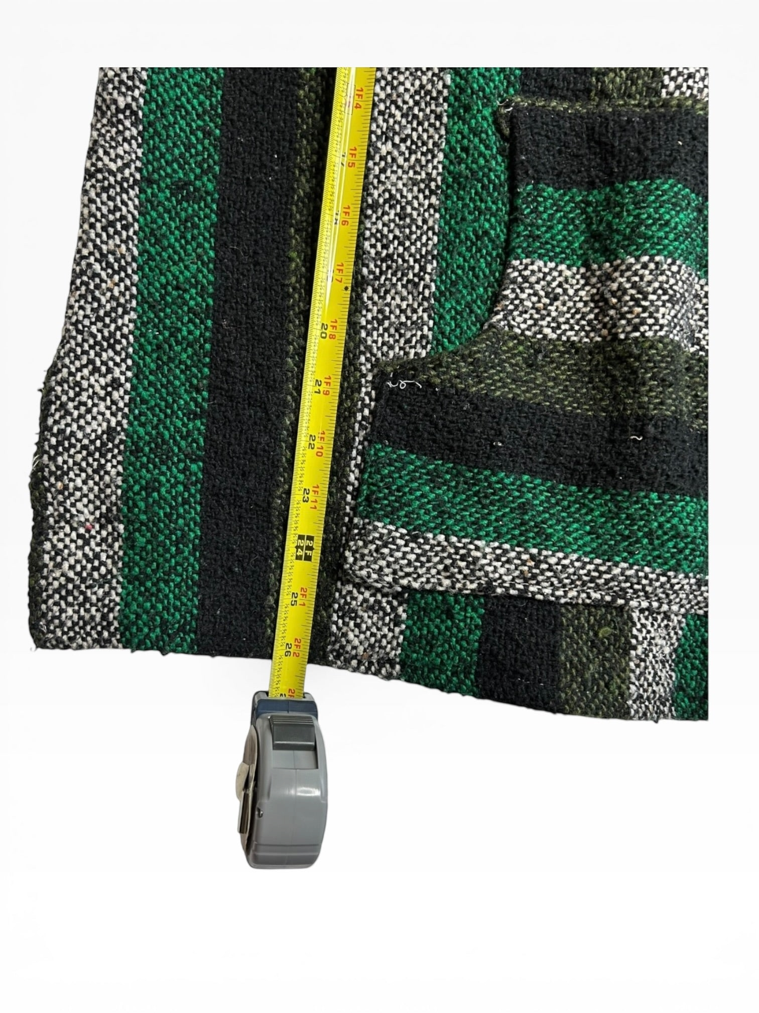 Green Stripe Mexican Baja Jerga Hoodie "drug rug"