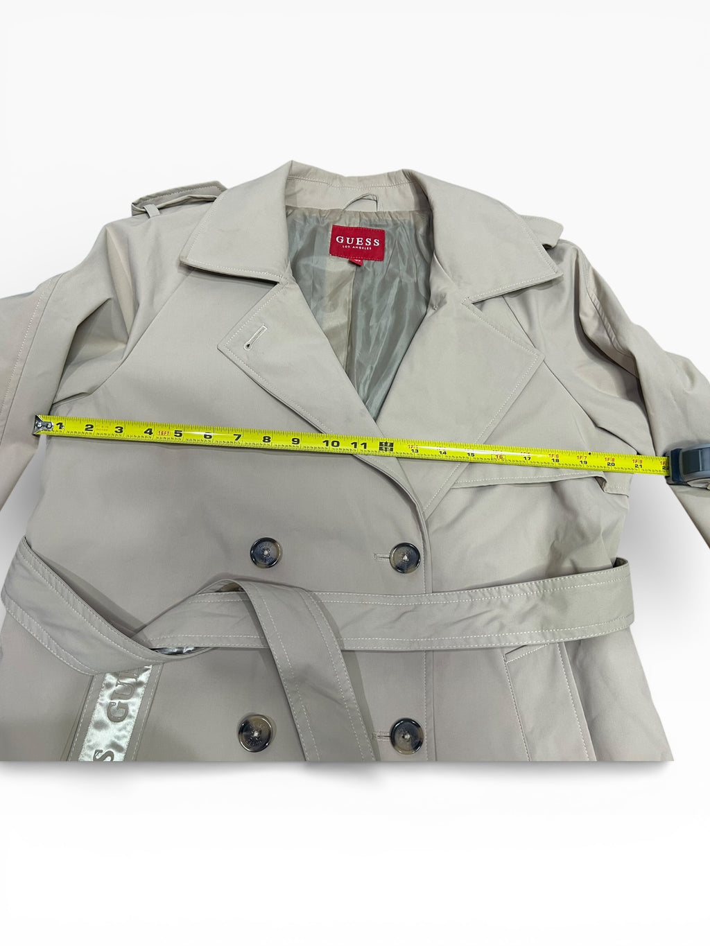 Guess Beige Double-Breasted Trench Coat ( L)