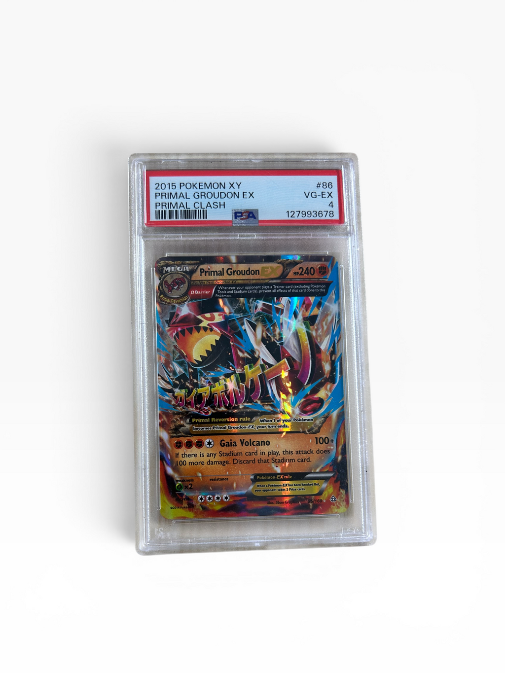 Pokemon-2015 XY Primal Groupon EX Primal Clash #86 PSA 4