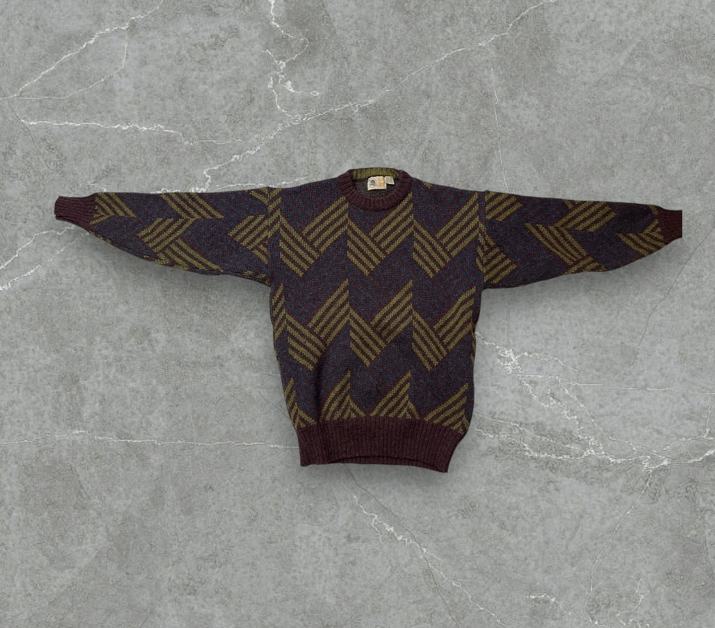 Alan Flusser 100% Wool Geometric Sweater (M)