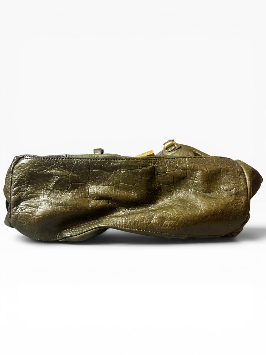Vintage B. Masowsky Olive Green Leather Shoulder Bag