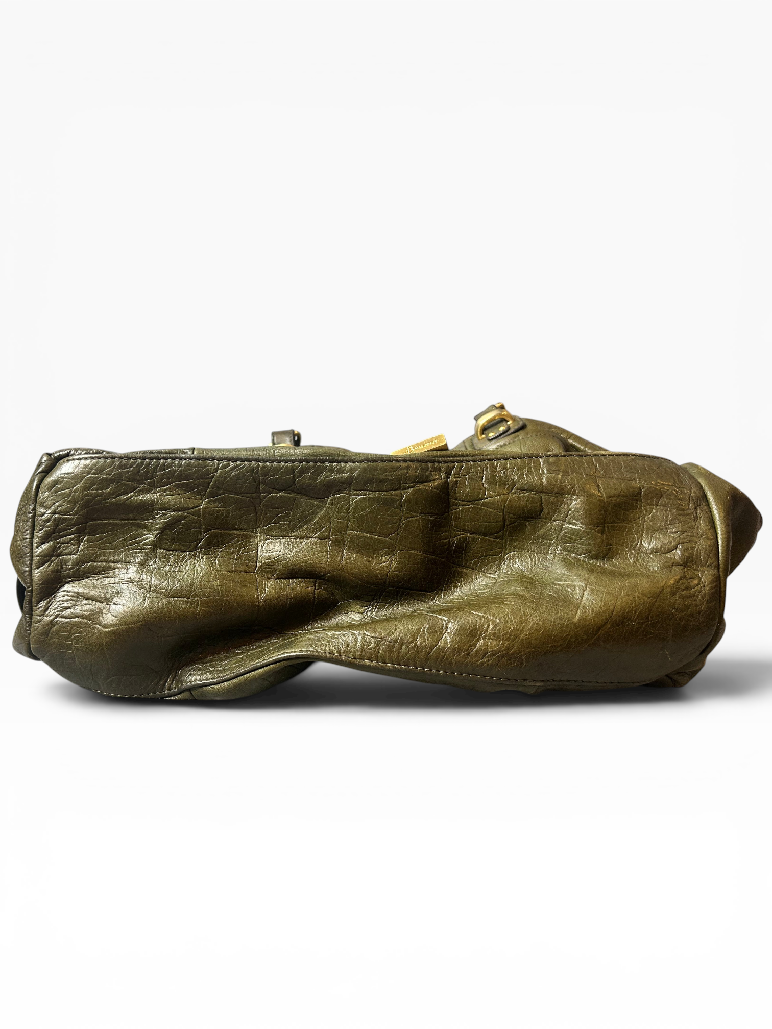 Vintage B. Masowsky Olive Green Leather Shoulder Bag