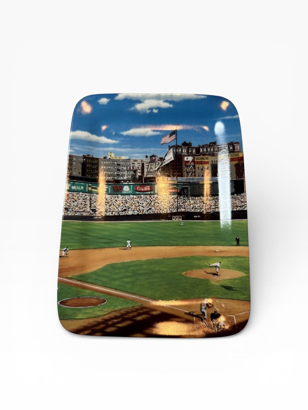 Vintage New York Yankee Stadium Panoramic Collectible Danbury Mint Plate Set