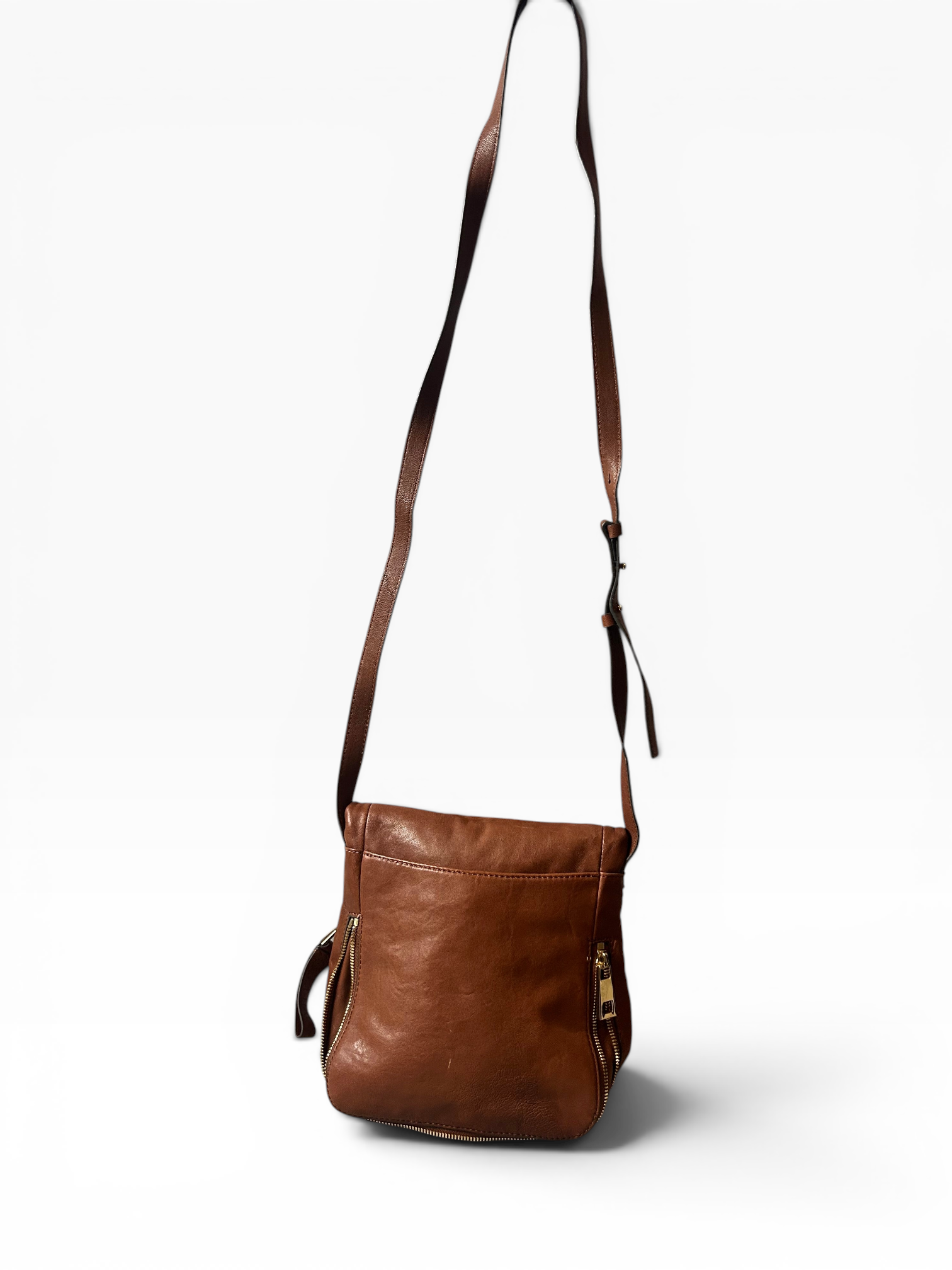 Vince Camuto Leather Crossbody with Zipper Detail