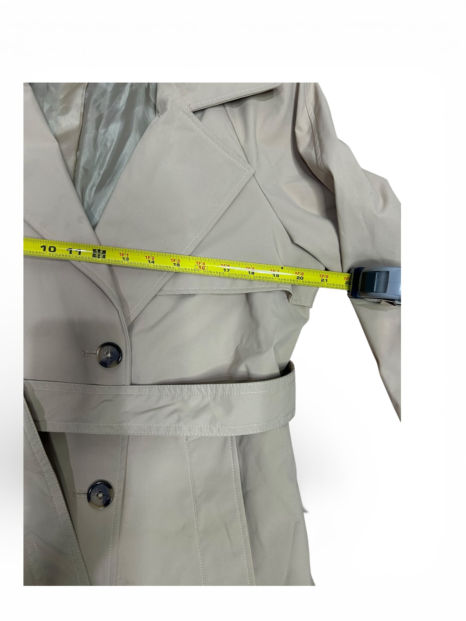 Guess Beige Double-Breasted Trench Coat ( L)