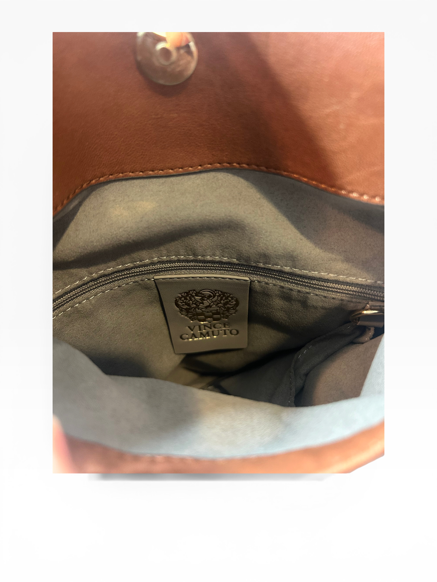 Vince Camuto Leather Crossbody with Zipper Detail