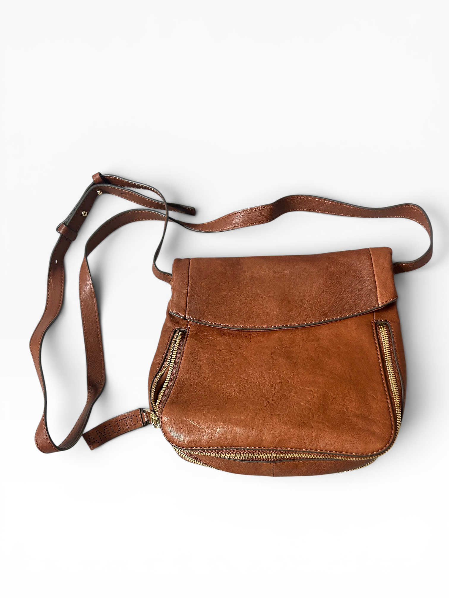 Vince Camuto Leather Crossbody with Zipper Detail