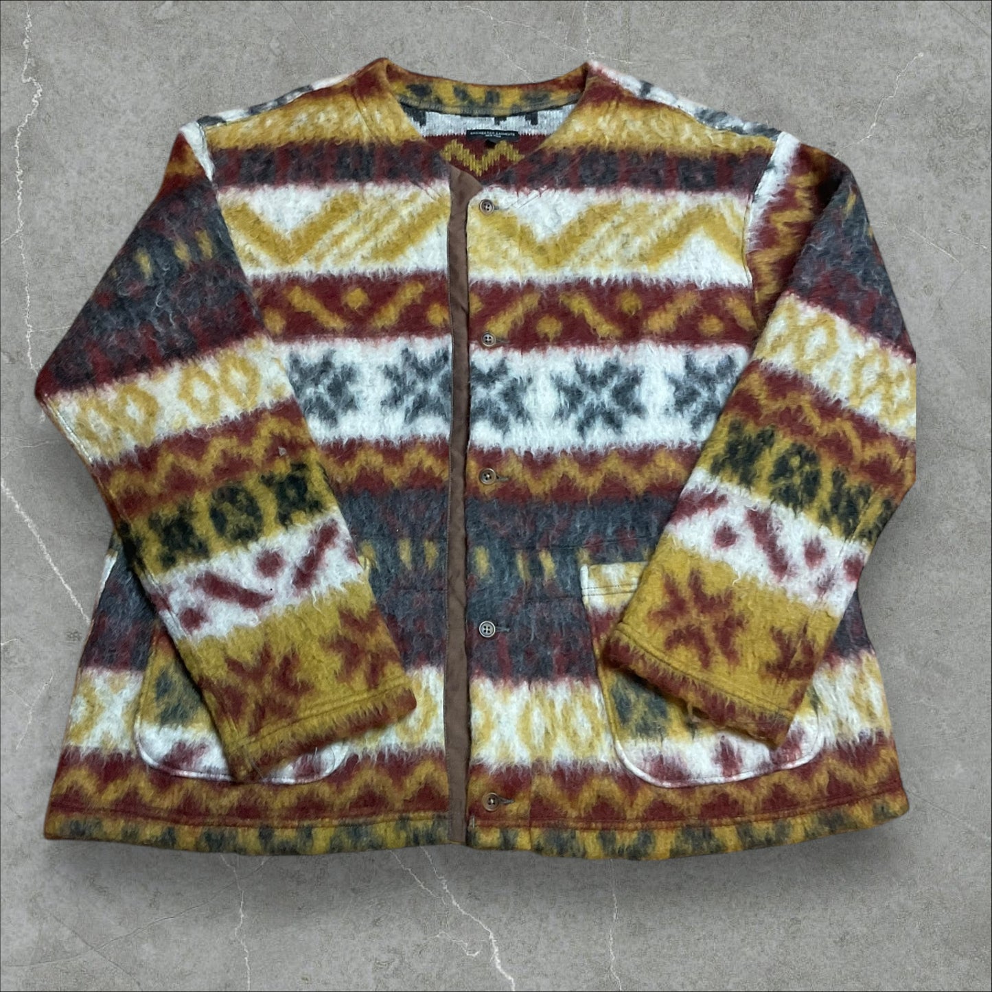 Engineered Garments Fair Isle Mohair Button Cardigan (L)