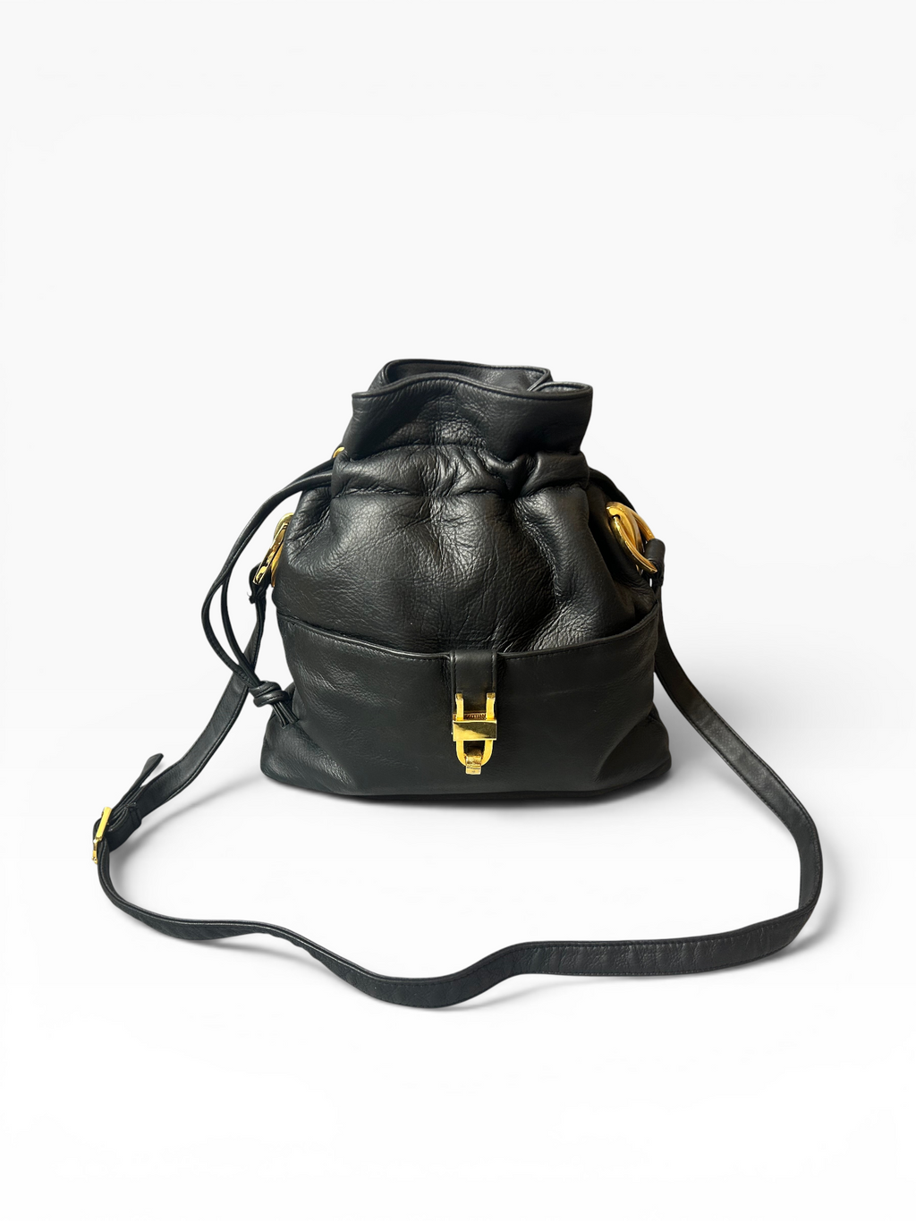 Vintage Tribbianno Black Leather Crossbody