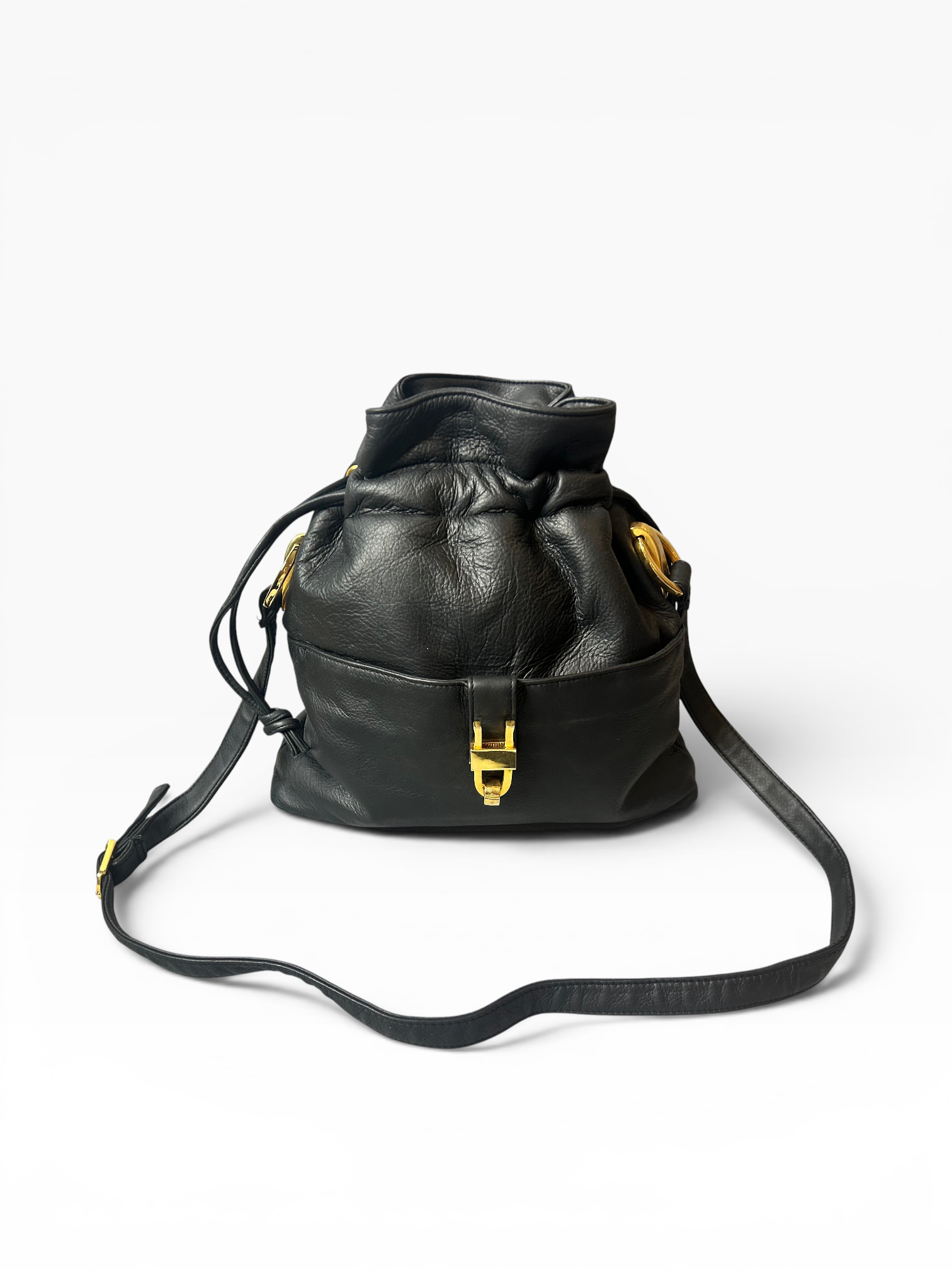 Vintage Tribbianno Black Leather Crossbody