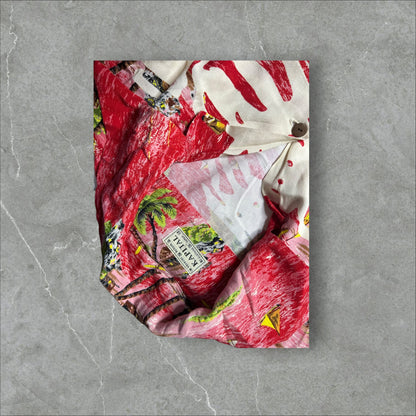 Kapital Rayon Kamehameha Bone Aloha Shirt(XXL)