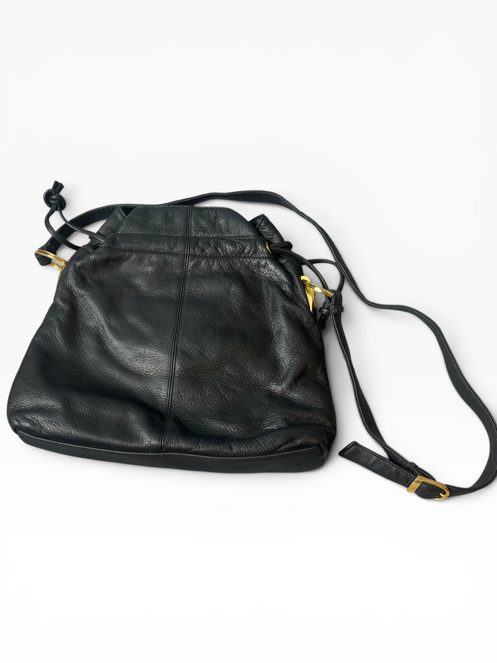 Vintage Tribbianno Black Leather Crossbody