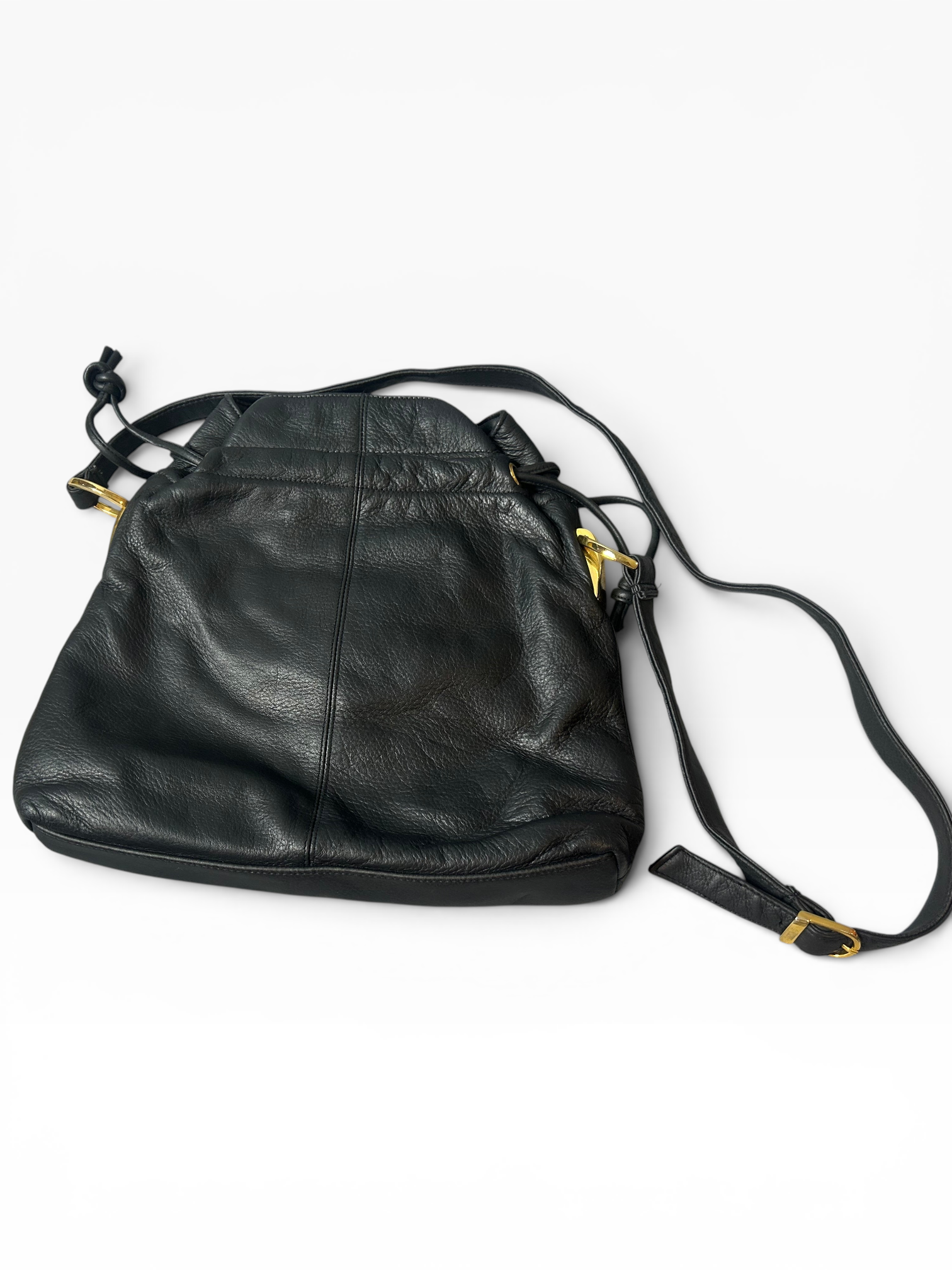 Vintage Tribbianno Black Leather Crossbody