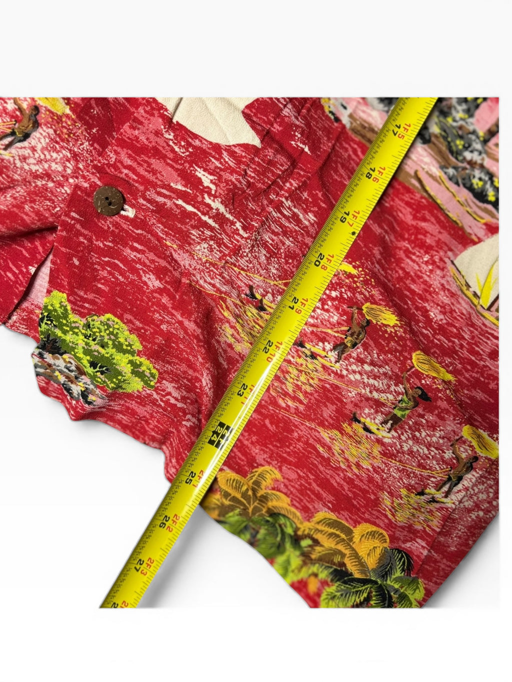 Kapital Rayon Kamehameha Bone Aloha Shirt(XXL)