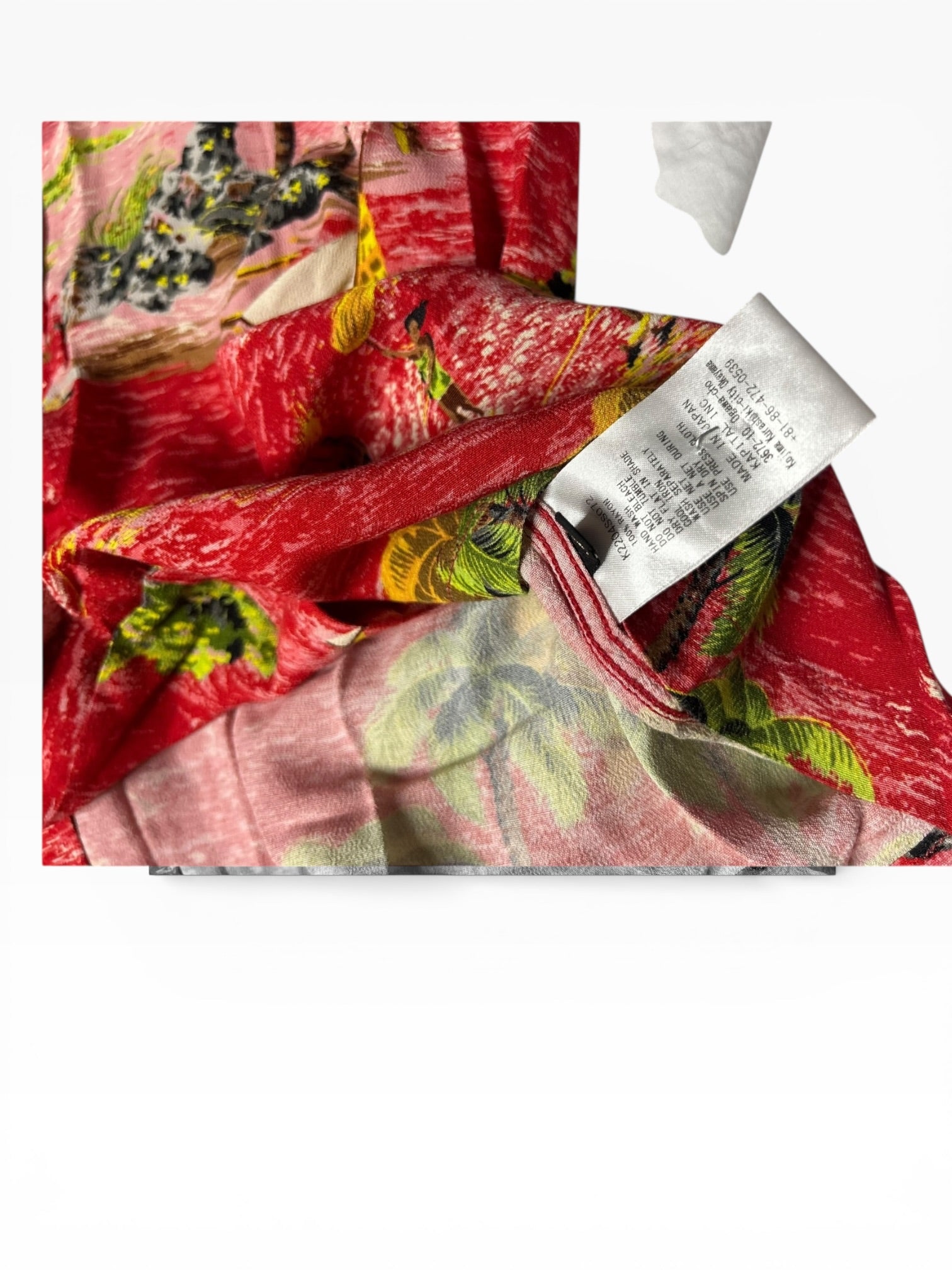 Kapital Rayon Kamehameha Bone Aloha Shirt(XXL)