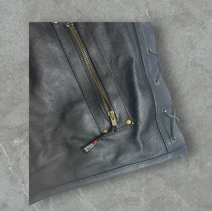 Jackets 4 Bikes Padded Motorcycle Leather Vest (XL)