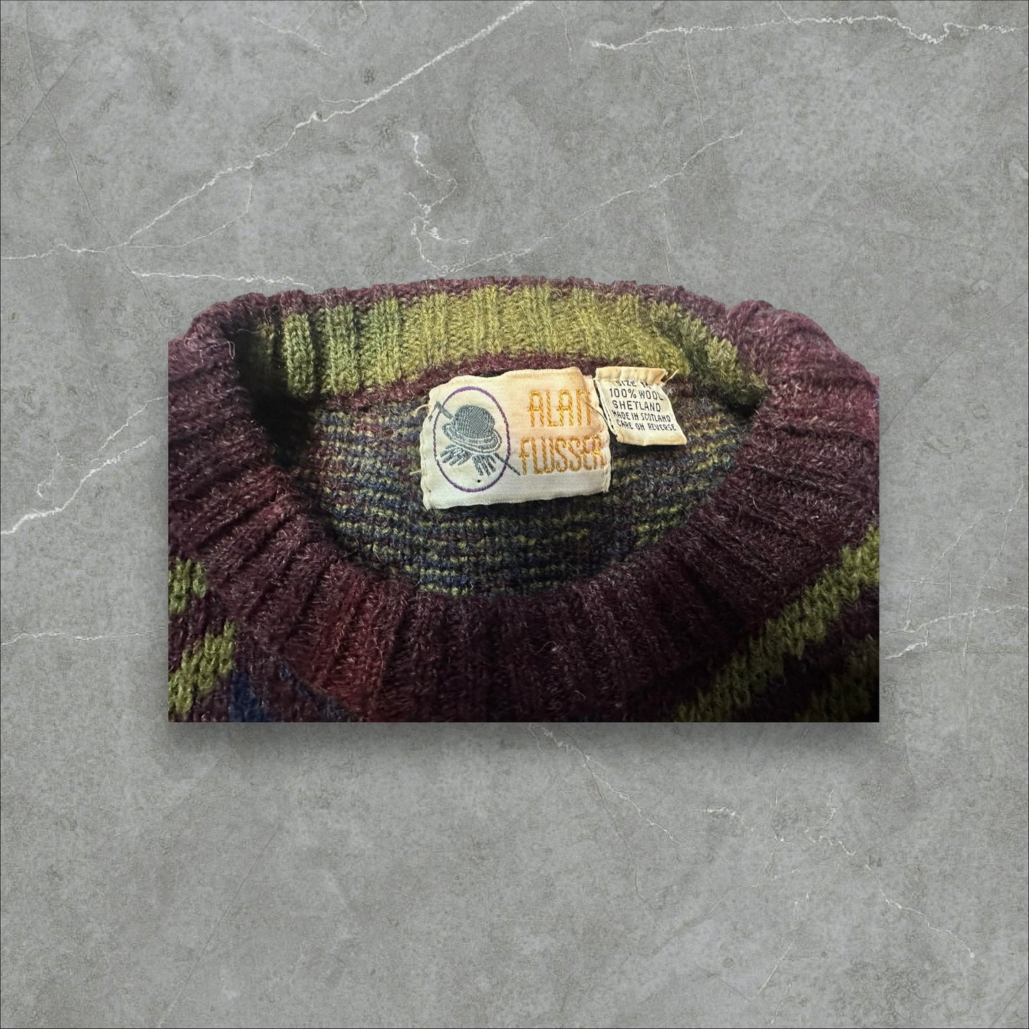 Alan Flusser 100% Wool Geometric Sweater (M)