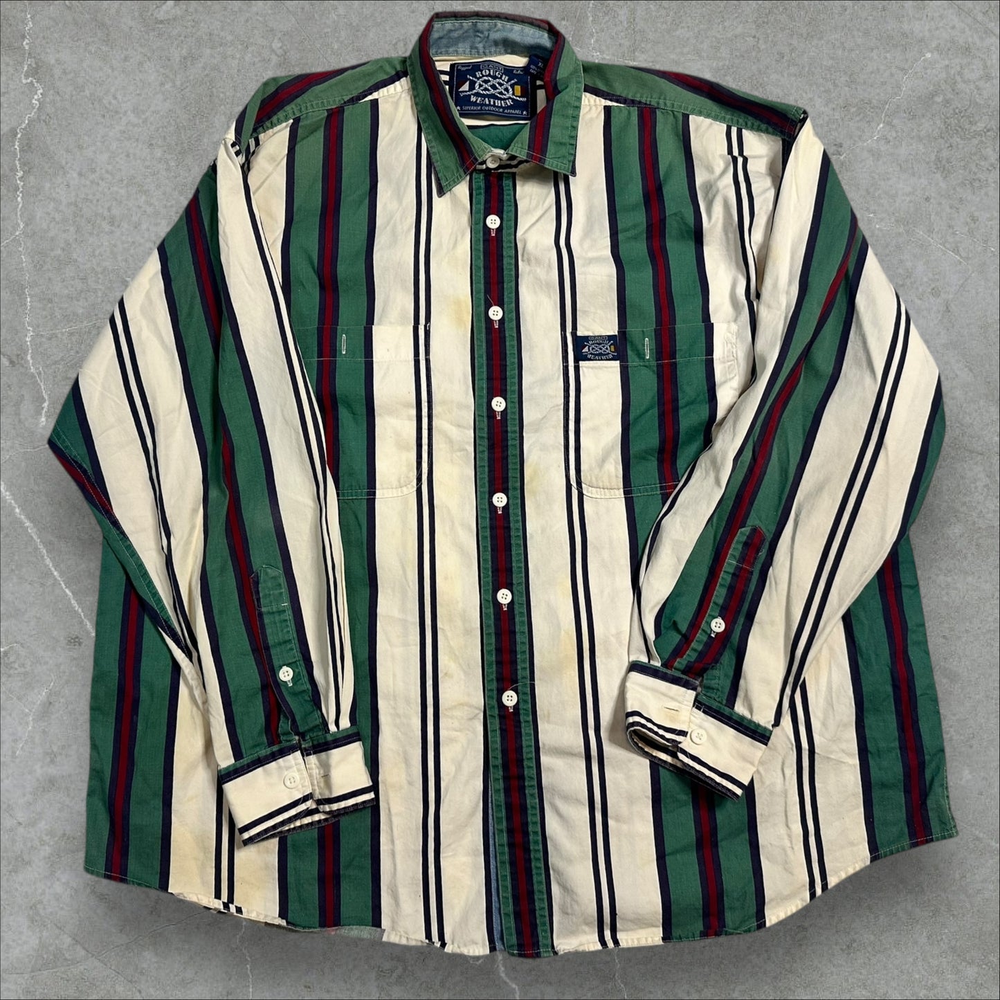 Gant ‘Rough Weather’ Striped Long Sleeve Button Down (XL)