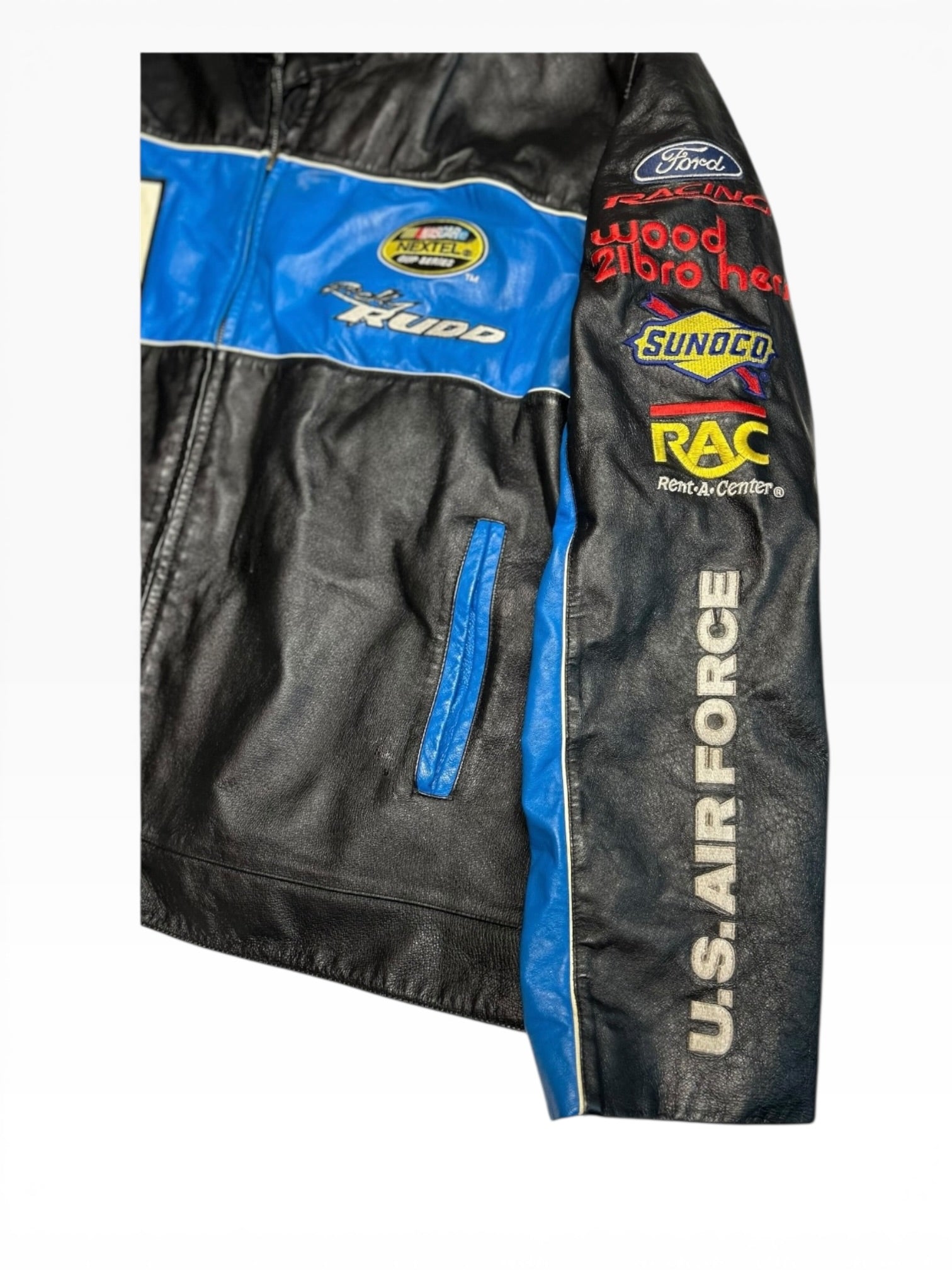 Vintage Ricky Rudd NASCAR JH Leather Jacket (2XL)