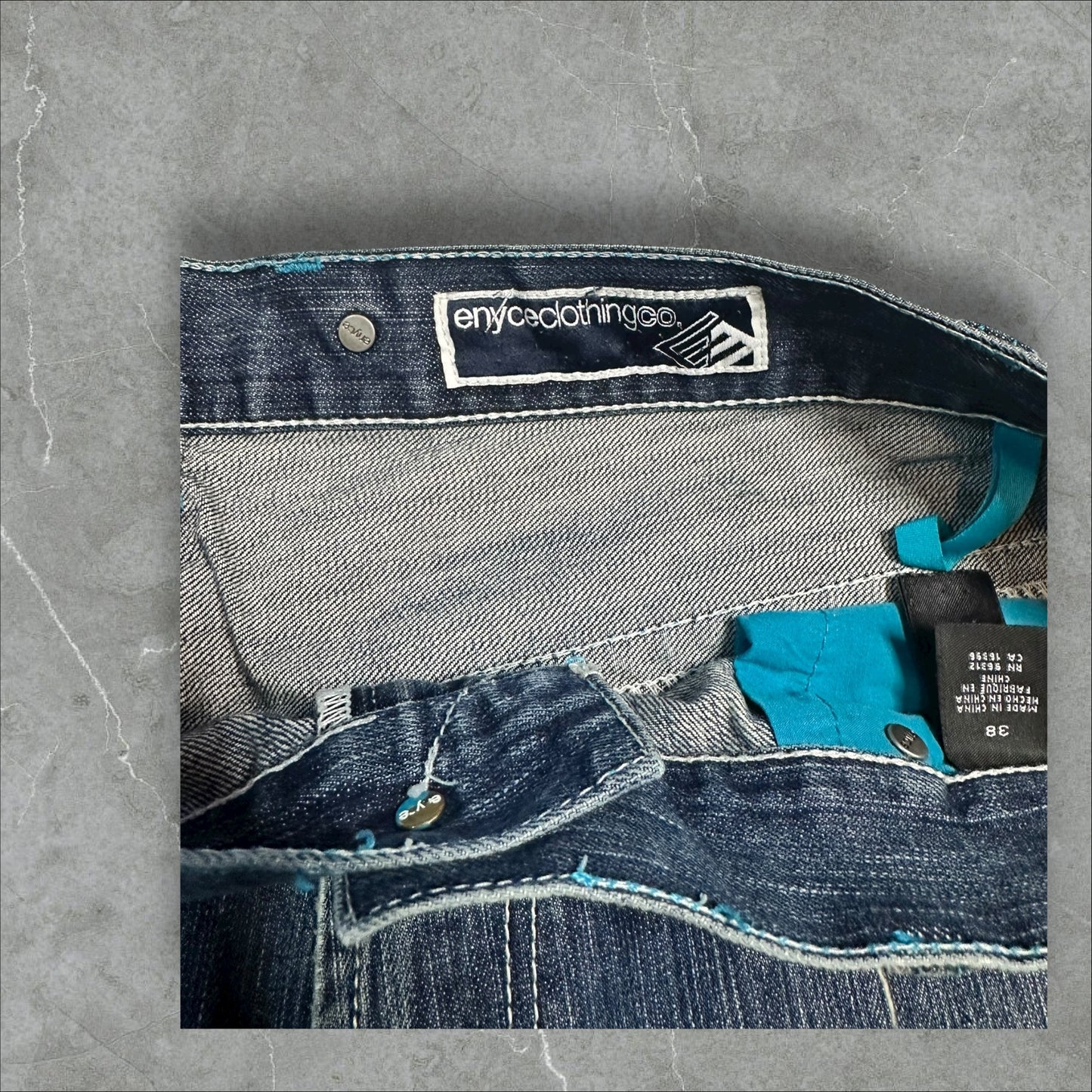 Enyce Baggy Embroidered patchwork Denim Jeans(38)