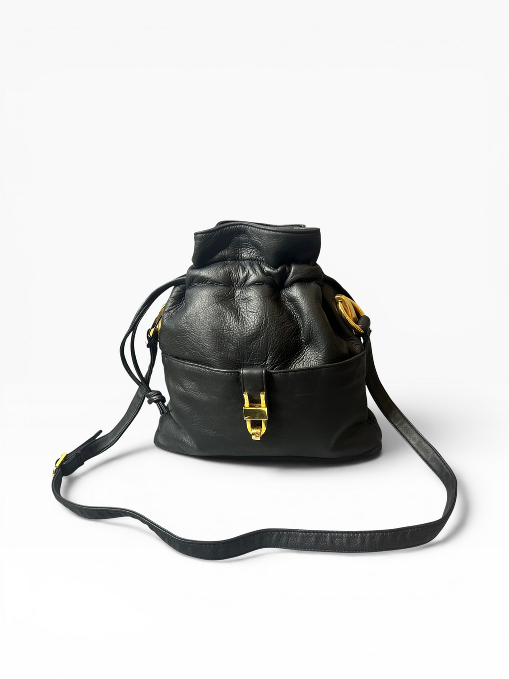 Vintage Tribbianno Black Leather Crossbody