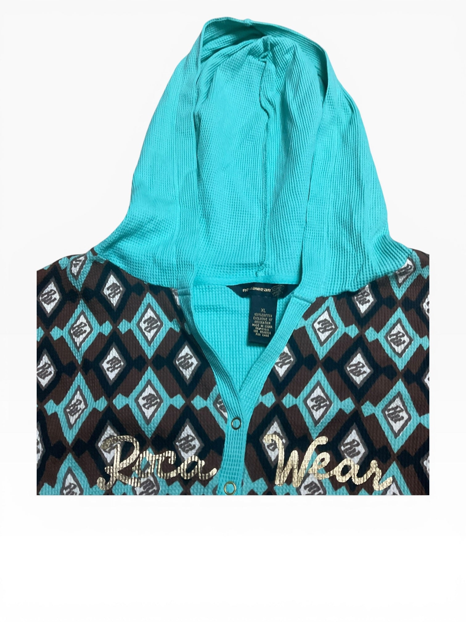 Vintage y2k Rocawesr Thermal Hoodie (women's XL)