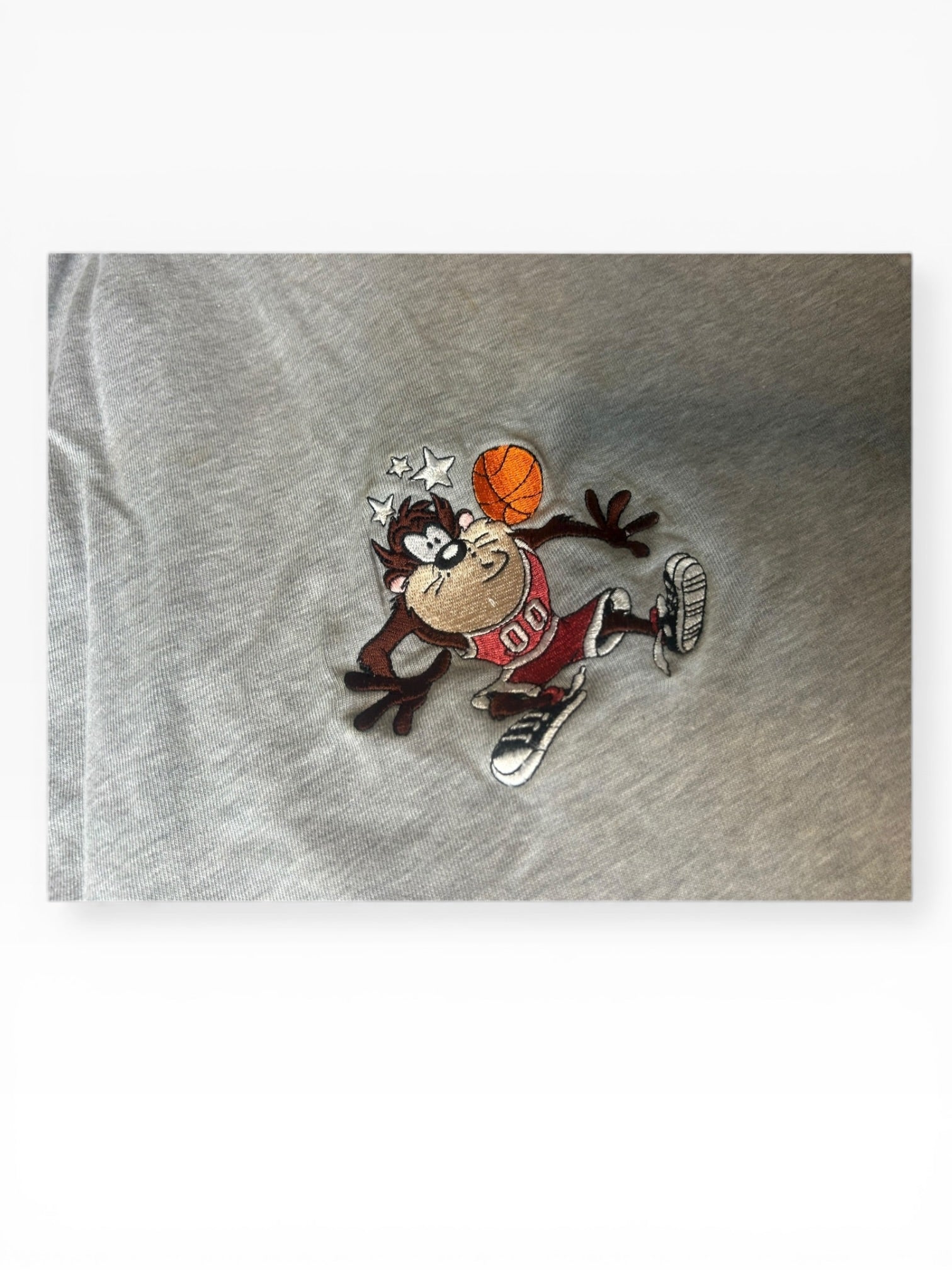 90s Embroidered Bugs Bunny & Taz Basketball Crop Tee(XL)