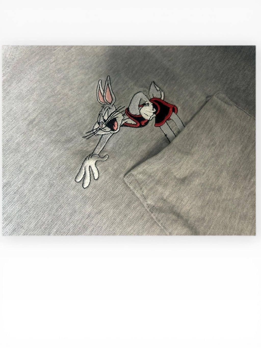 90s Embroidered Bugs Bunny & Taz Basketball Crop Tee(XL)