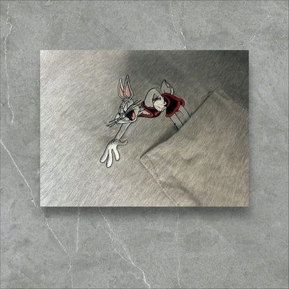 90s Embroidered Bugs Bunny & Taz Basketball Crop Tee(XL)