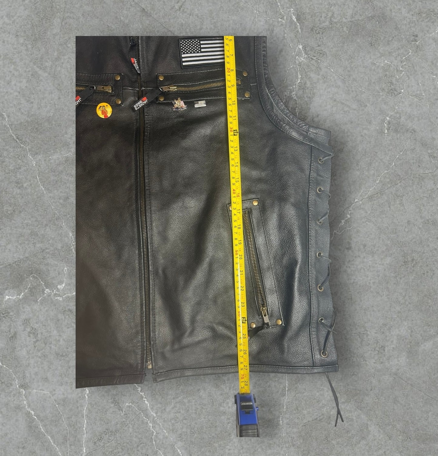 Jackets 4 Bikes Padded Motorcycle Leather Vest (XL)