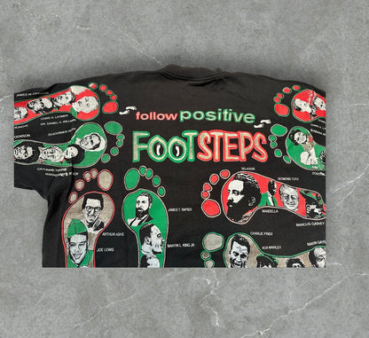90s Kacy World Colors "Follow Positive Footsteps" Graphic Tee (XL)