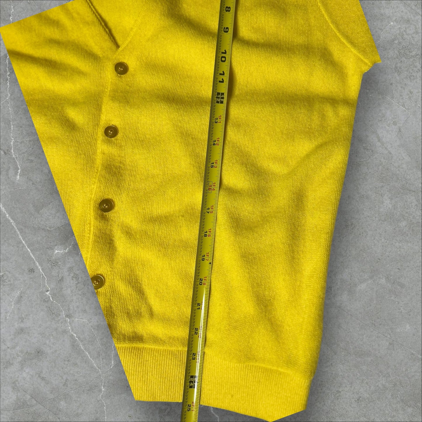 Vintage 100% Orlon Yellow Cardigan (XL)
