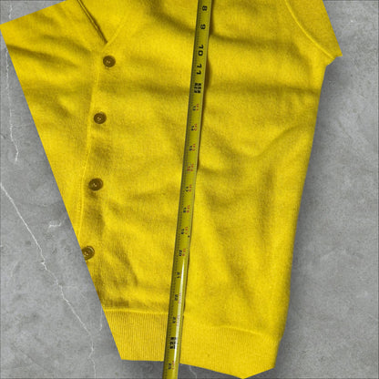 Vintage 100% Orlon Yellow Cardigan (XL)