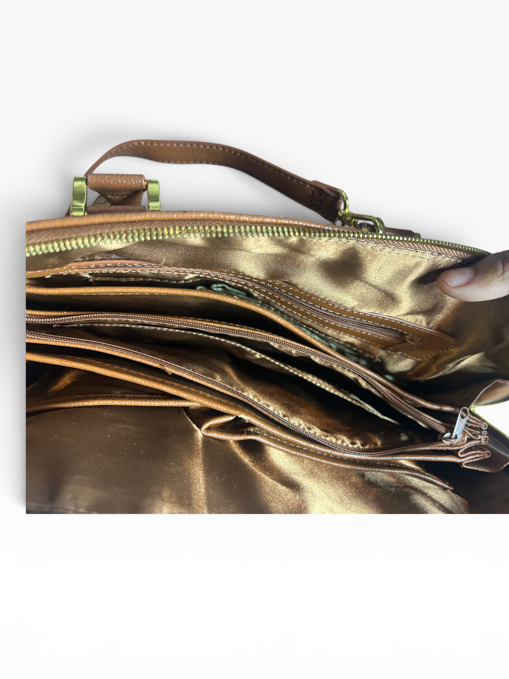 Joy & Iman Leather Satchel Organizer Shoulder Bag