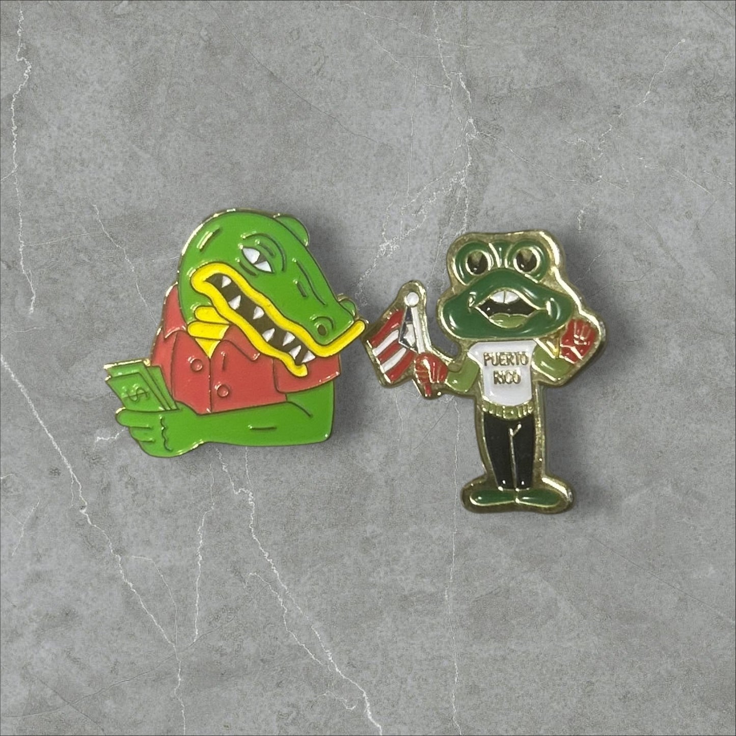 Coqui 'Puerto Rico & Cash Gator Pin Set