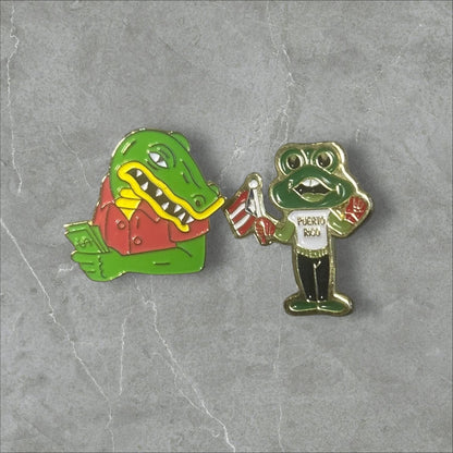 Coqui 'Puerto Rico & Cash Gator Pin Set