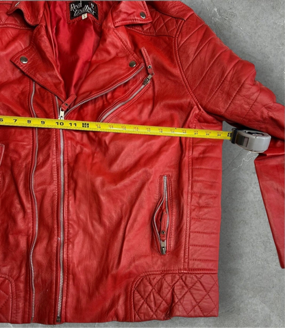 'Real Leathers' Red Leather Motto Jacket (L)