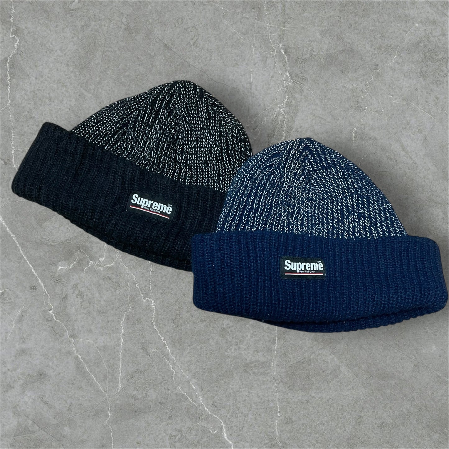 Supreme 3m Reflective Beanie NAVY