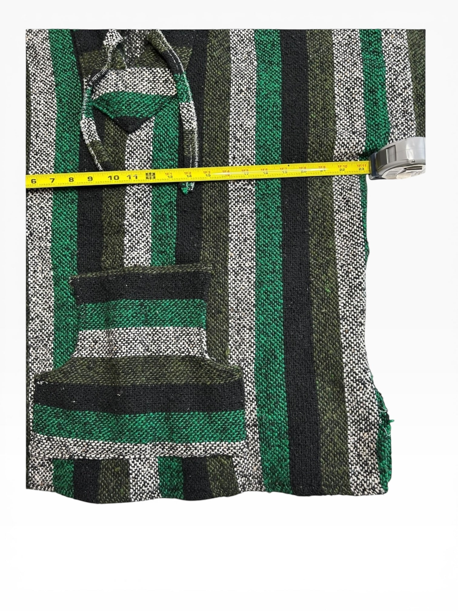 Green Stripe Mexican Baja Jerga Hoodie "drug rug"