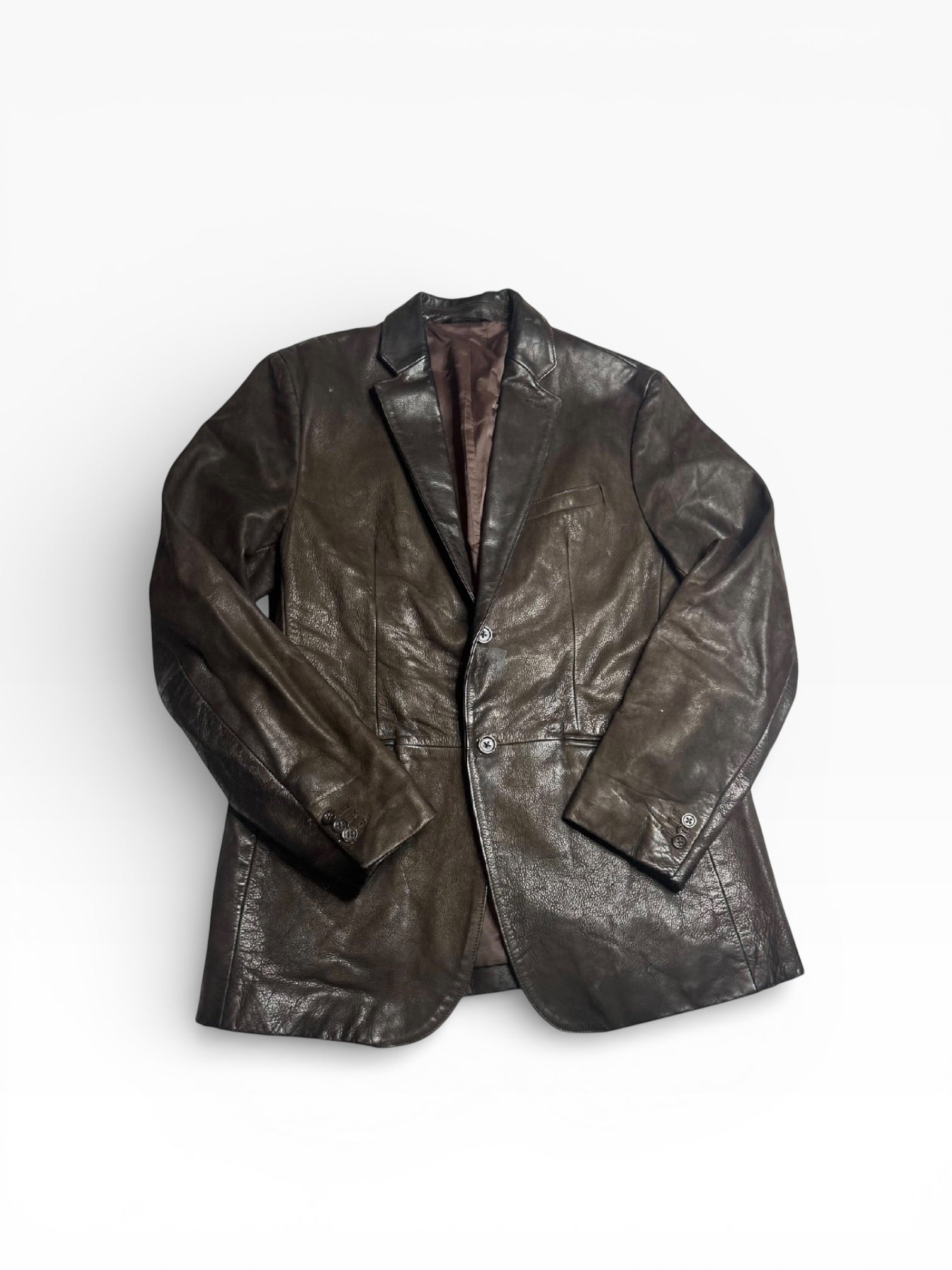 Banana Republic Chocolate Leather Blazer (Size 42)