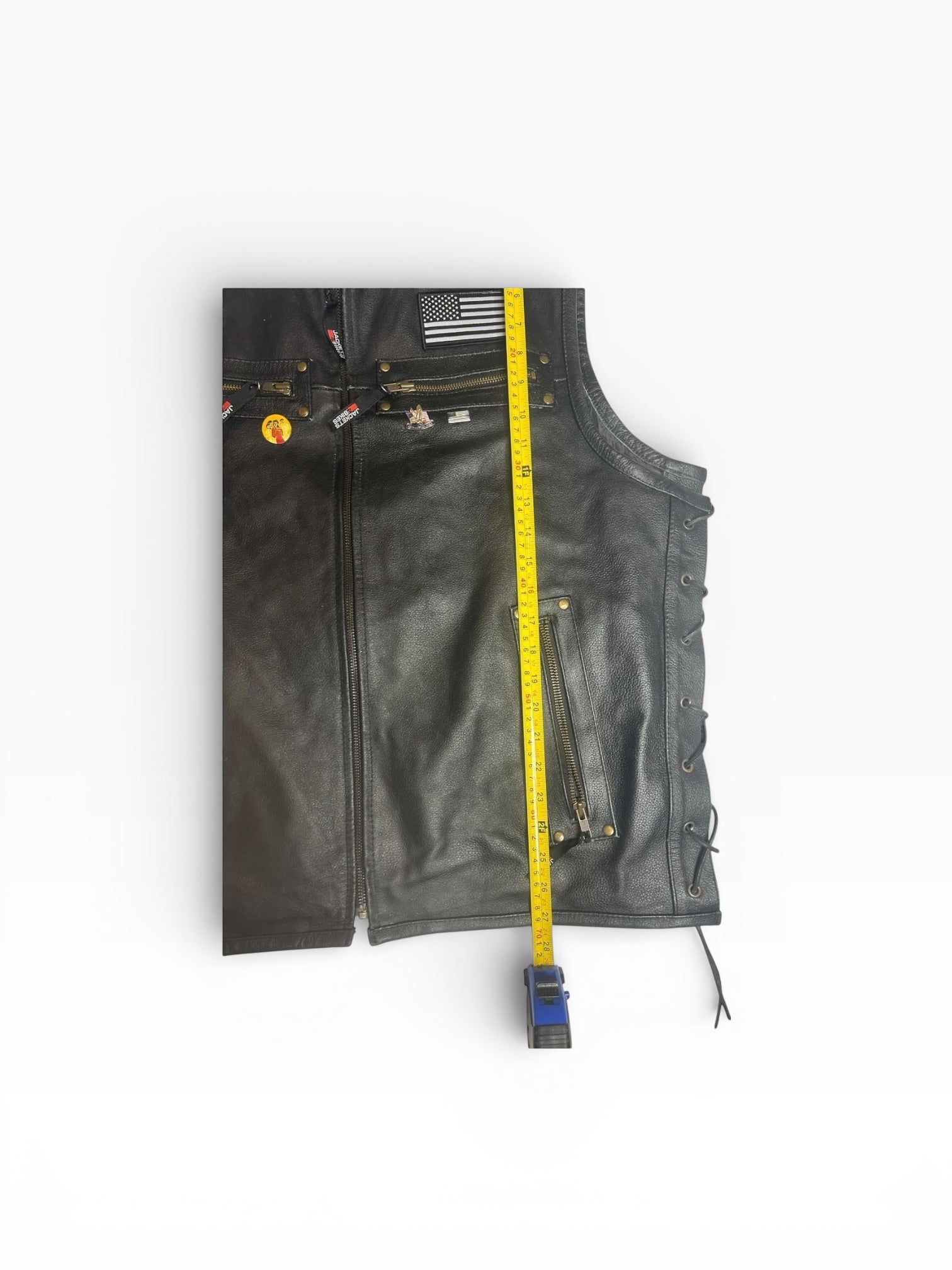 Jackets 4 Bikes Padded Motorcycle Leather Vest (XL)