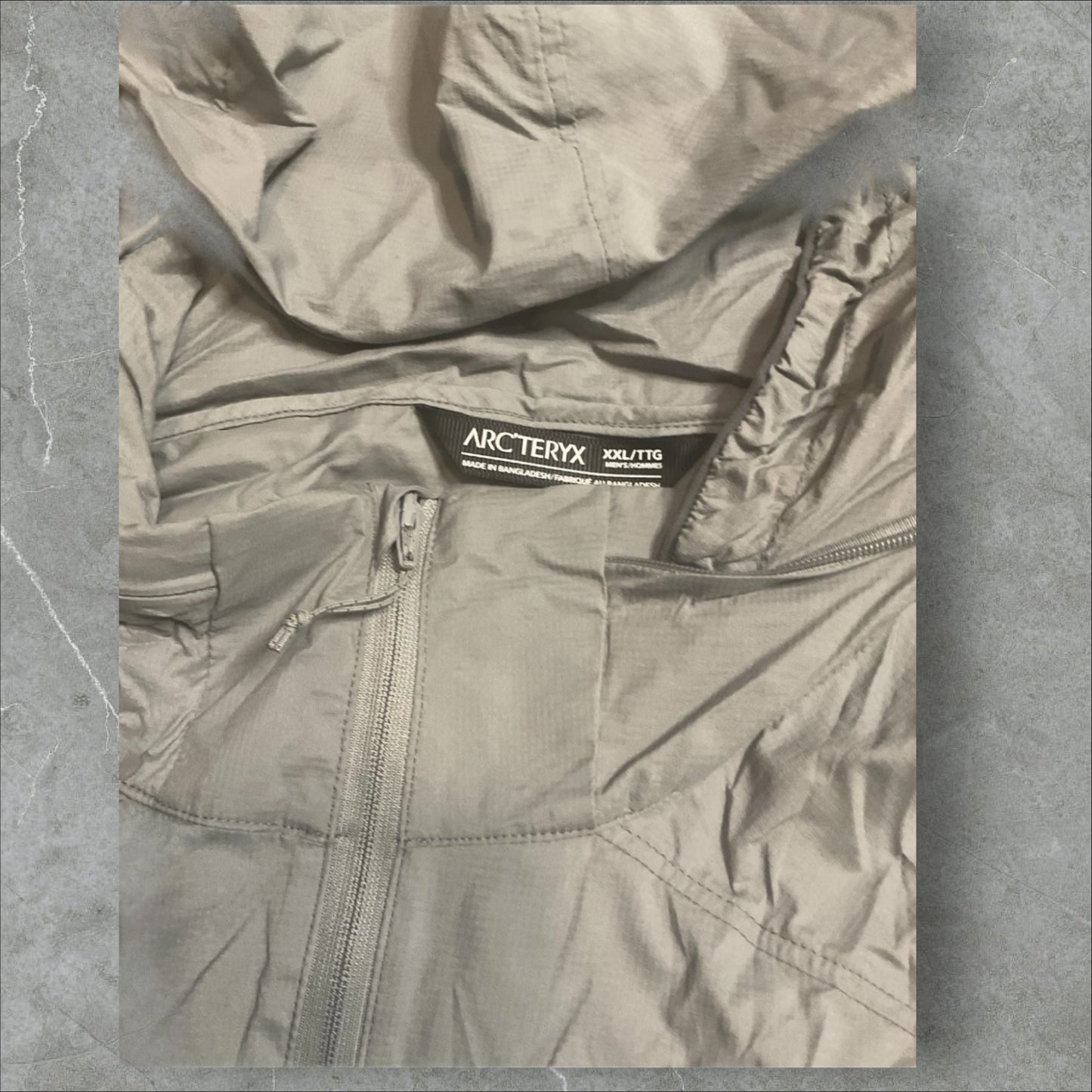 Arcteryx Grey Lightweight Packable Shell Jacket(XXL)