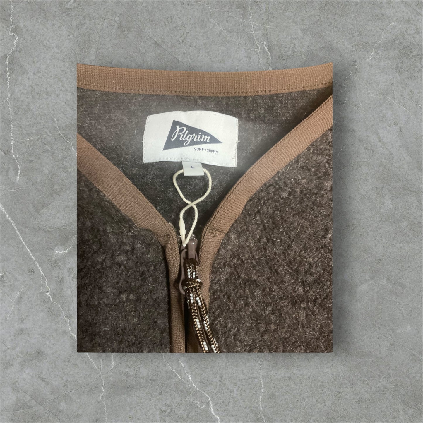 Pilgrim Surf + Supply Brown Pullover Fleece Sweatshirt (L)