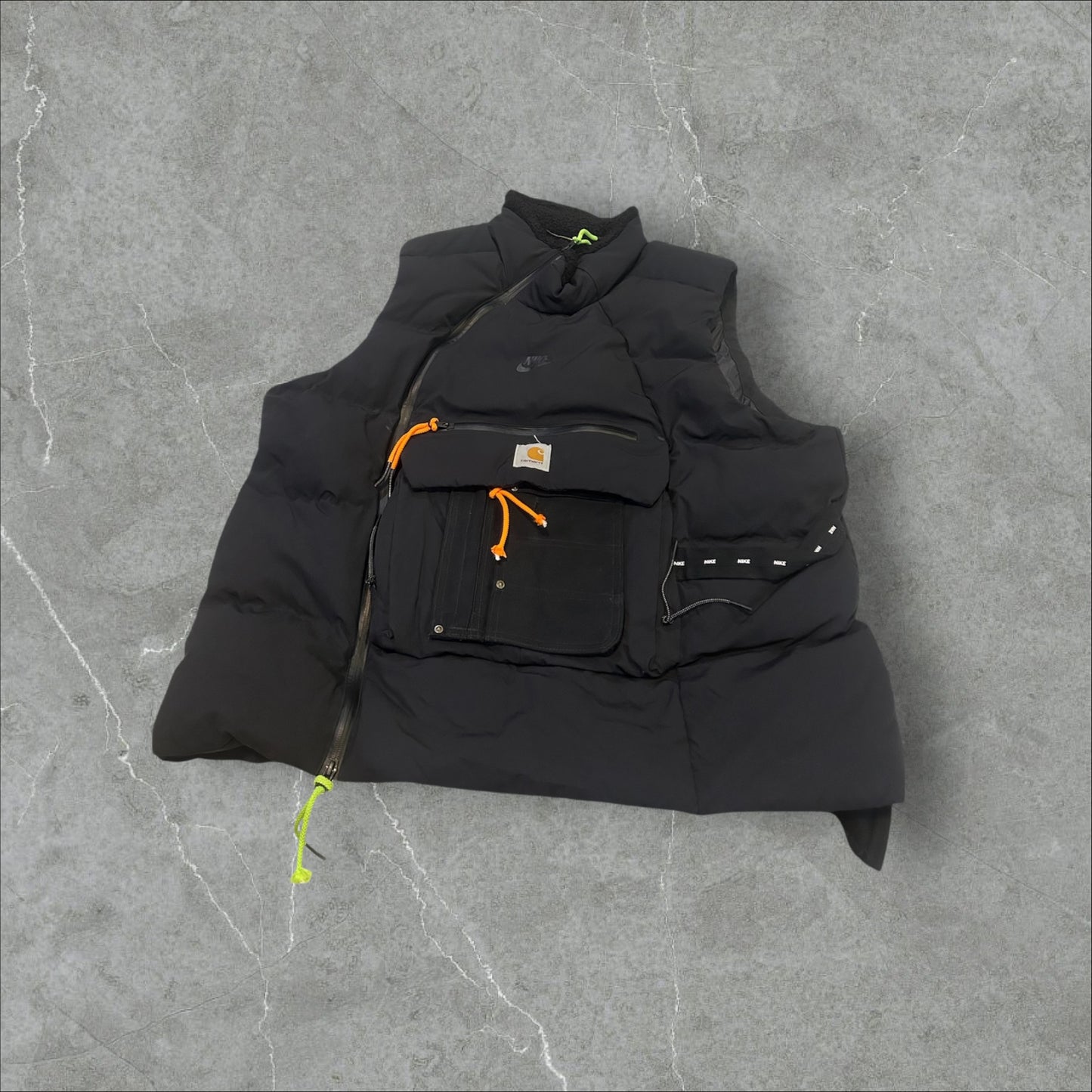 Upcycled Nike Puffer Vest W/ Carhartt Pouch (XXL)