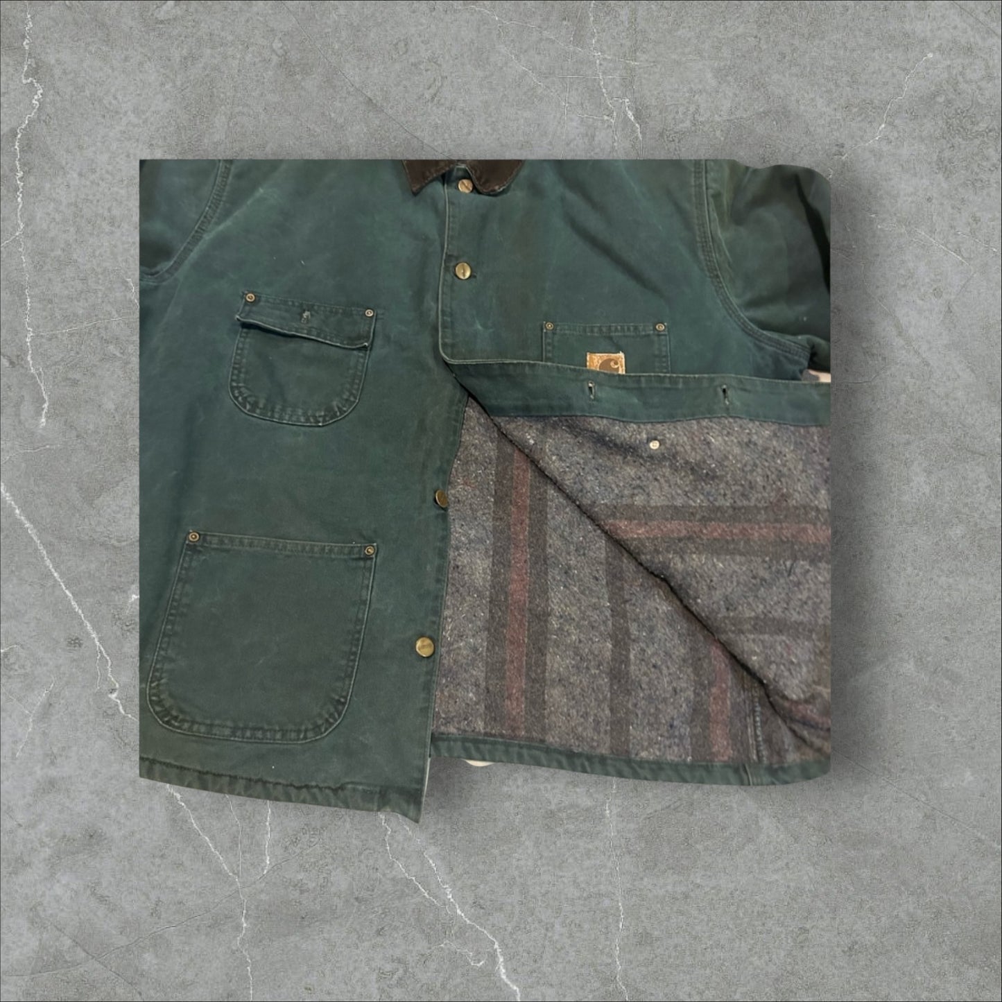 Carhartt Green Blanket Lined Chore Jacket (XXL)