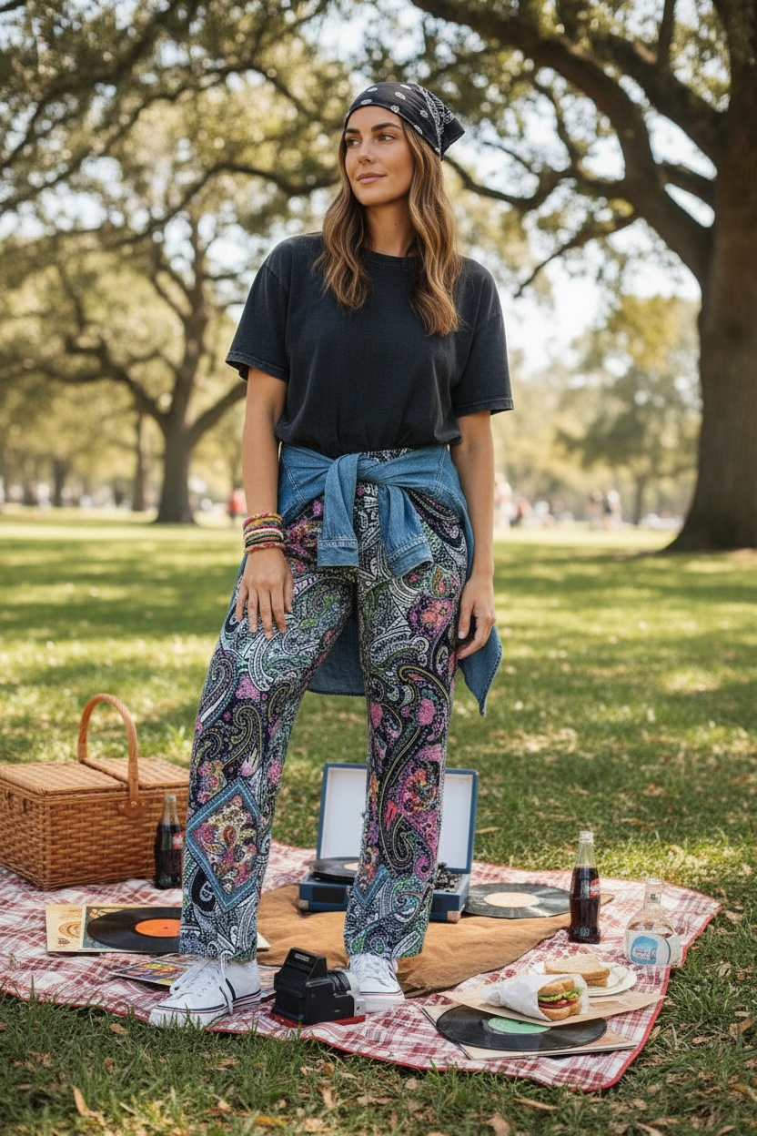 Lauren Ralph Lauren Paisley Wide Leg Pants (M)