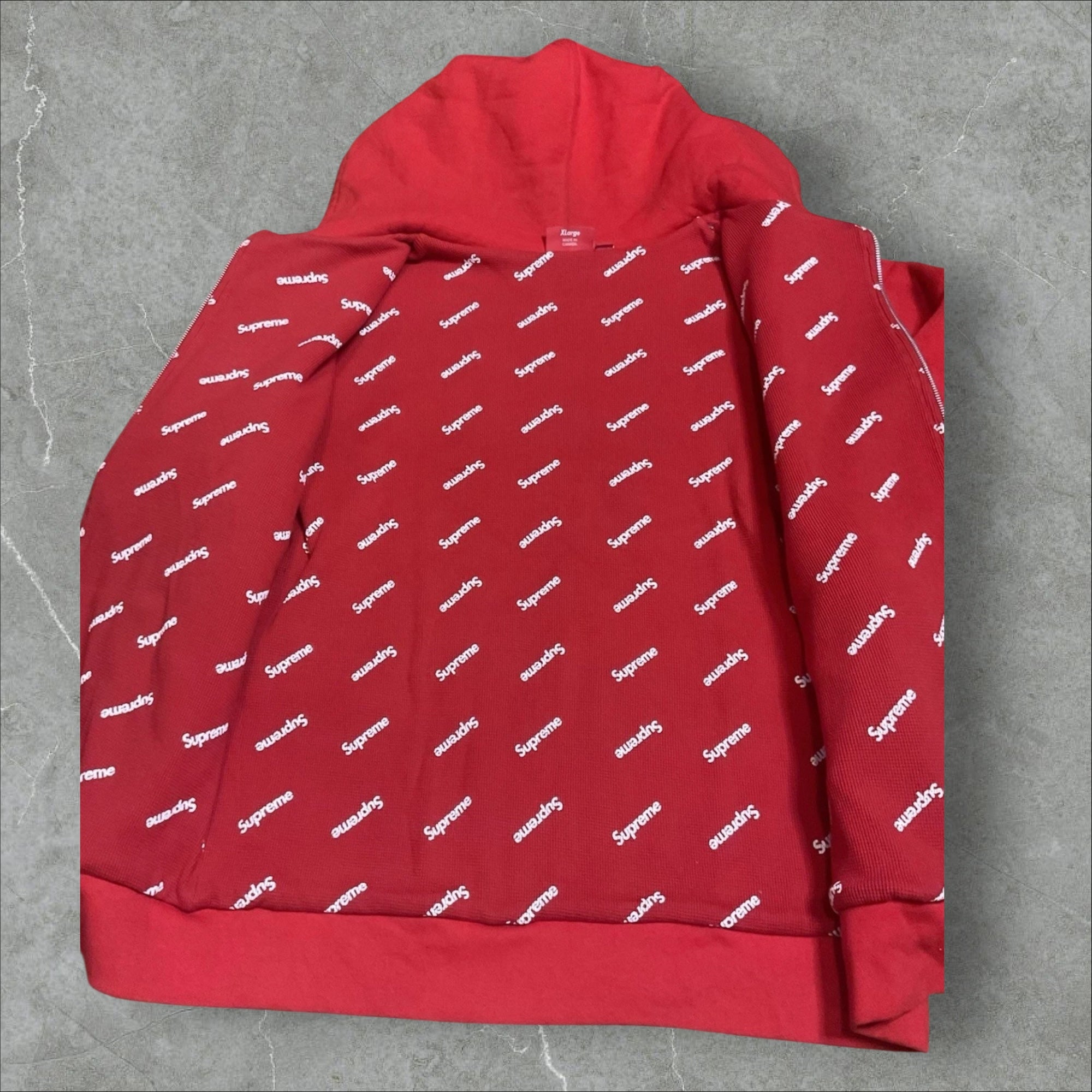 Supreme Thermal Logo Zip up Hoodie (XL)