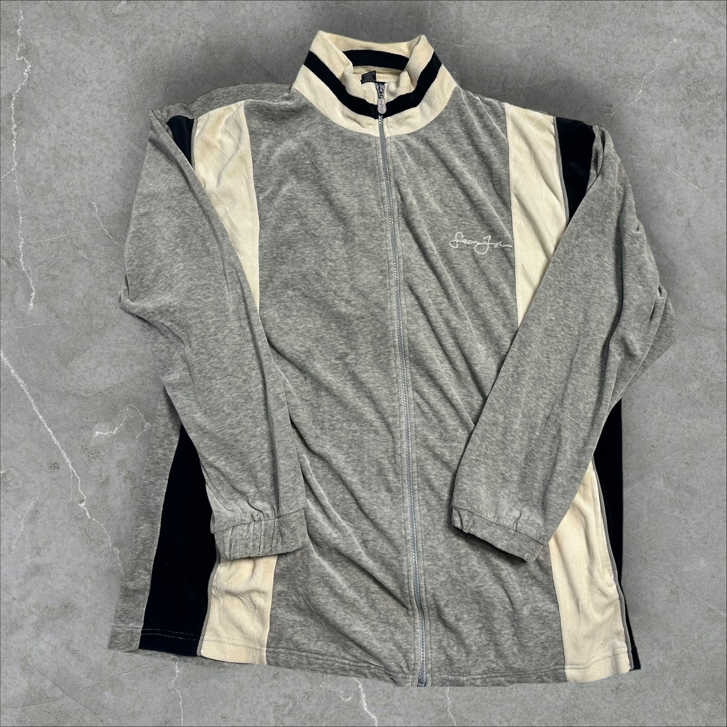 Sean John Velour Zip Up Track Jacket (XL)