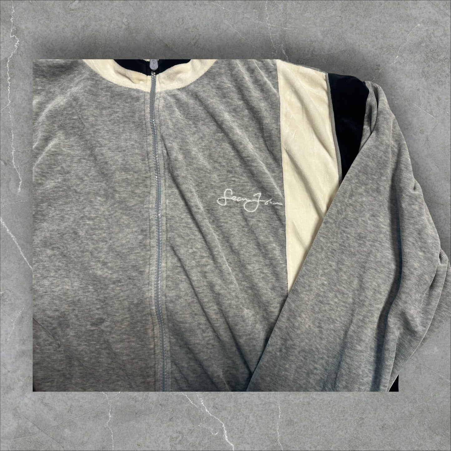 Sean John Velour Zip Up Track Jacket (XL)