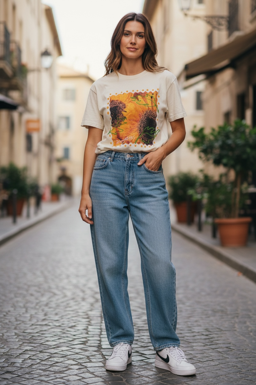 95’ Disney Pocahontas Sunflower Graphic  Tee New With Tags (L)